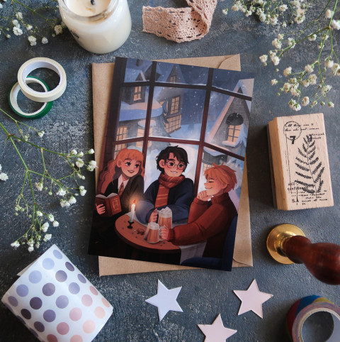 Открытка "Вечер в Хогсмиде"