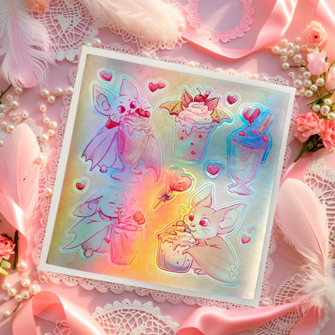 Стикер "Bats and Milkshakes" голография