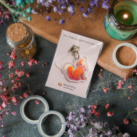 Подвеска "Snowy Fox" блестки