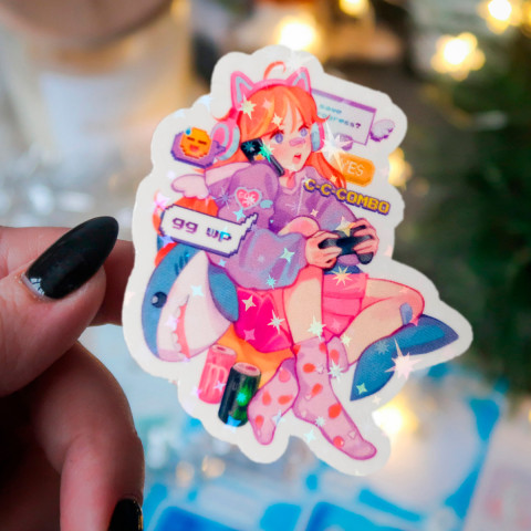 Стикер "gg wp" голография