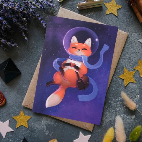 Открытка "Cosmic Fox"