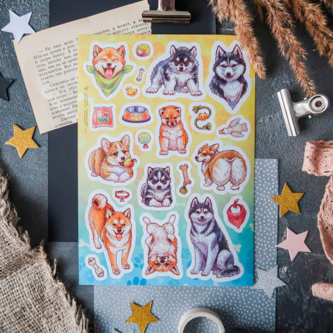 Стикерпак "Корги и Лайки"