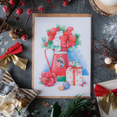 Открытка "Red Flowers"