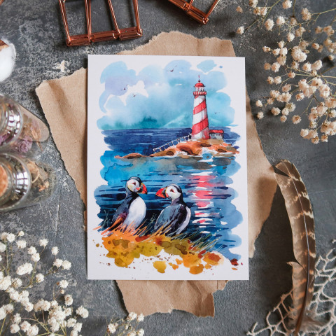 Открытка "Atlantic Puffins"
