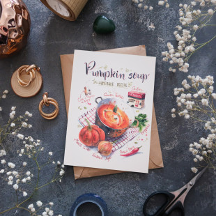 Открытка "Pumpkin Soup" с матовой ламинацией