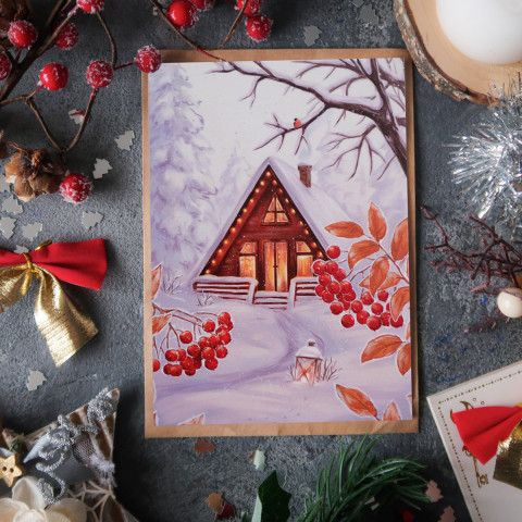 Открытка "Snow Cottage"