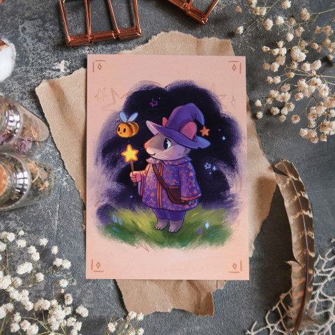 Открытка "Мышонок - Волшебник"