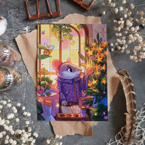 Открытка "Мышонок - Волшебник 2"