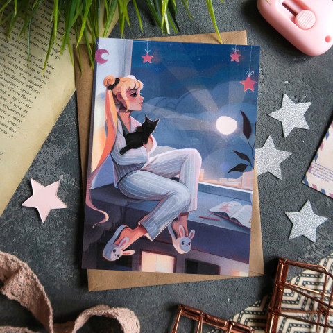 Открытка "Сейлор и Луна 3"