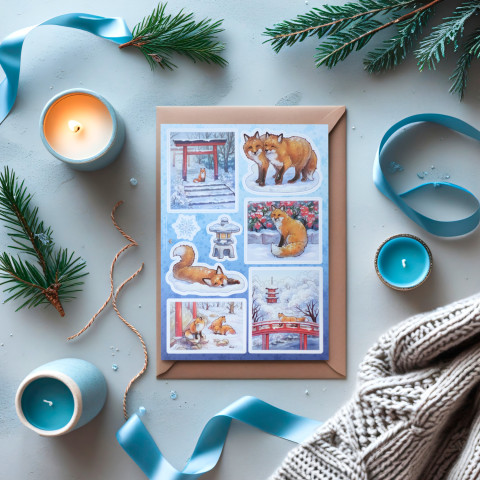 Стикерпак "Japan Winter Fox"