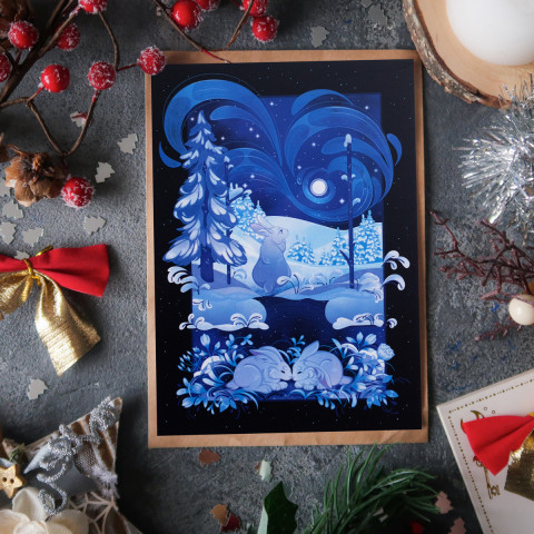 Открытка "Winter Rabbit"