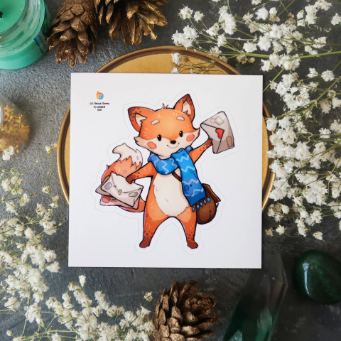 Стикер "Лисенок-почтальон 1"