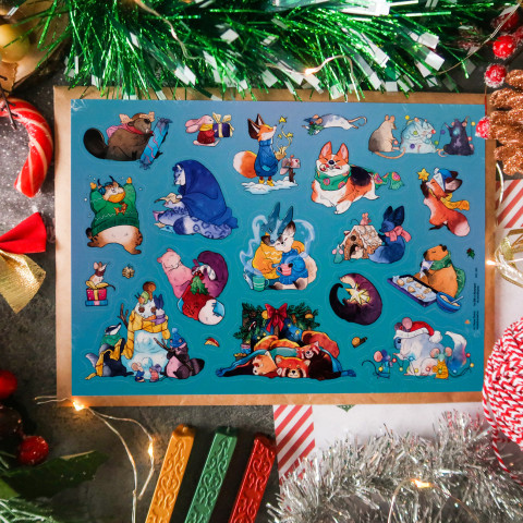 Стикерпак "Новогодние и Пушистые"