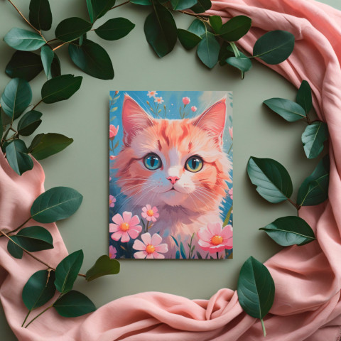 Открытка "Cat In Flowers"