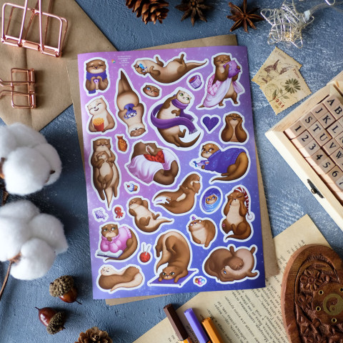 Стикерпак "Милые Выдры"