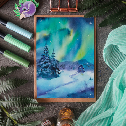 Открытка "Северное Сияние"