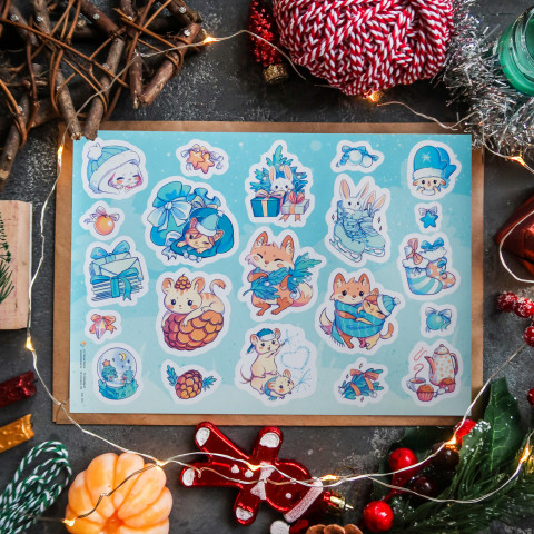 Стикерпак "Снежные Зверята"