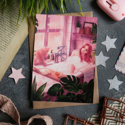 Открытка "In Bathroom"