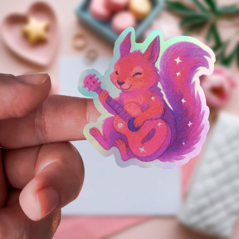 Стикер "Music Squirrel" голография