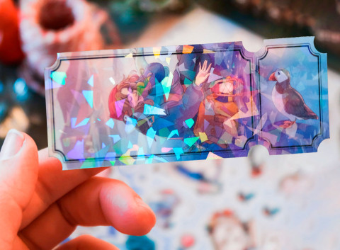 Билет-закладка "Girl and Puffin"