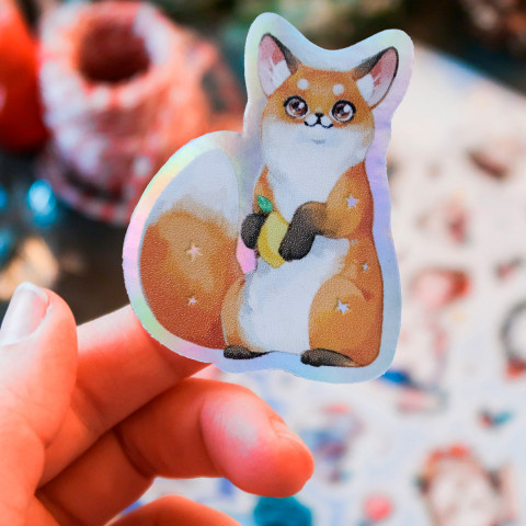 Стикер "Lemon Fox" голография