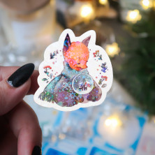 Стикер "Зимний Лисенок" голография