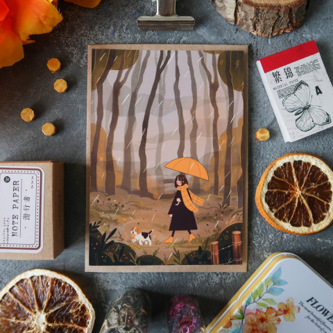 Открытка "Осенняя Прогулка"