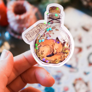 Стикер "Fox Bottle" голография