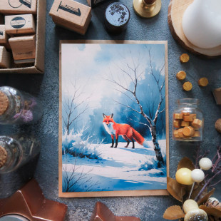 Открытка "Winter Fox 2"