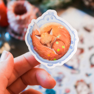 Стикер "Winter Fox 2" голография