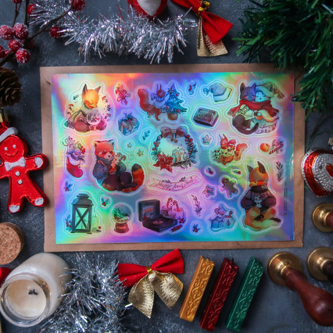 Стикерпак "Happy New Year" голография