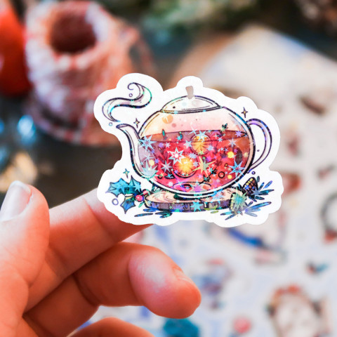 Стикер "Новогодний Чай" голография