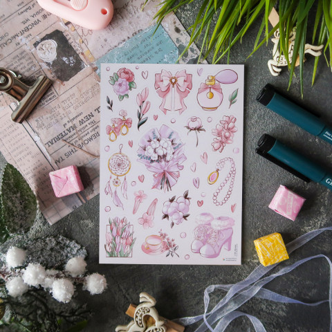 Стикерпак "Pink Flowers"