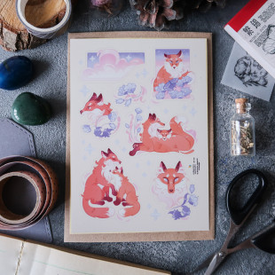 Стикерпак "Flower Foxes"