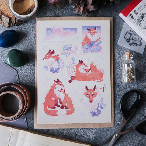 Стикерпак "Flower Foxes"