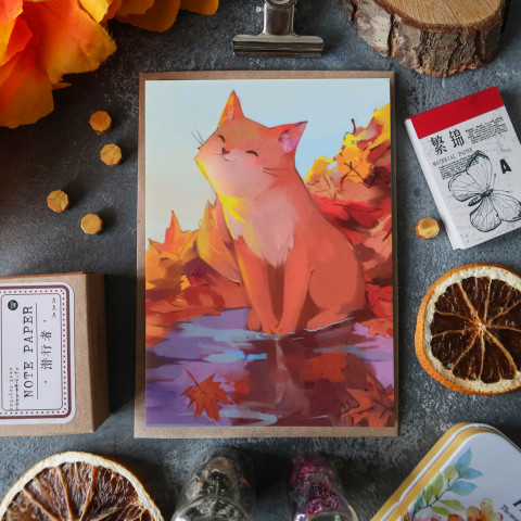 Открытка "Солнечный Котик"