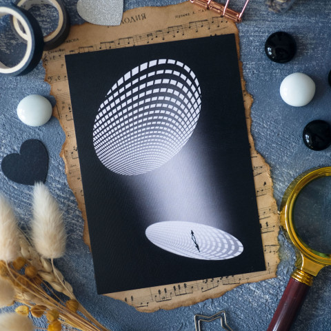 Открытка "Mall" белый лен