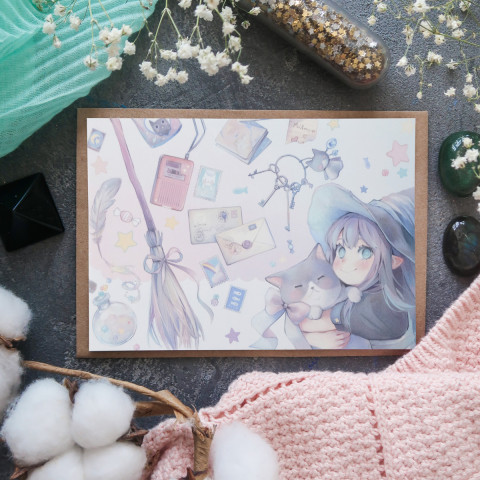 Открытка "Ведьмочка"