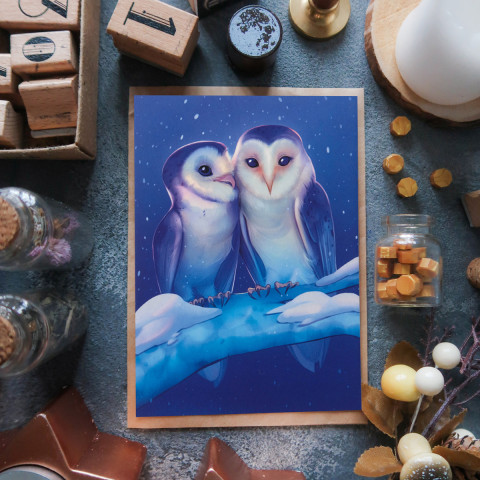 Открытка "Совушки"