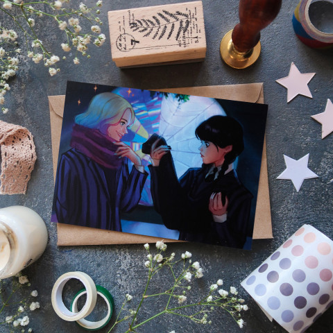 Открытка "Enid and Wednesday 6"