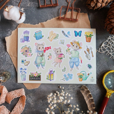 Стикерпак "Мышки Садовники"