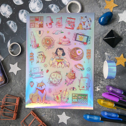 Стикерпак "Pink Japan" голография