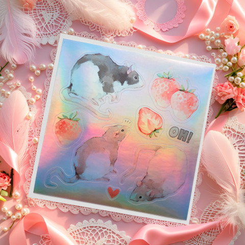 Стикер "Sweet Rats" голография