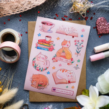 Стикерпак "Котики и Книги"