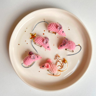 Брошь "Лавандовая Мышка"