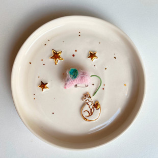 Брошь "Лавандовая Мышка"