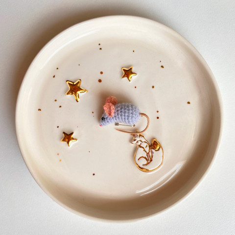 Брошь "Лавандовая Мышка"