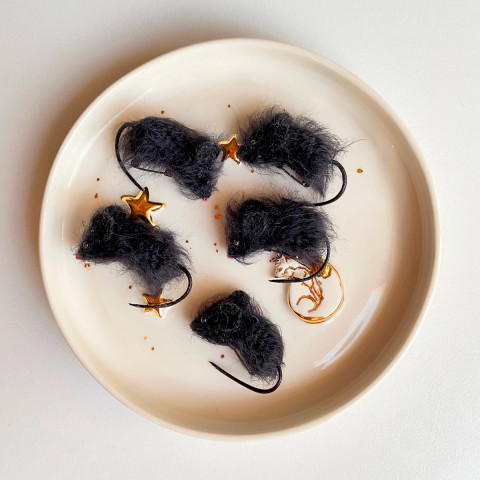 Брошь "Лавандовая Мышка"