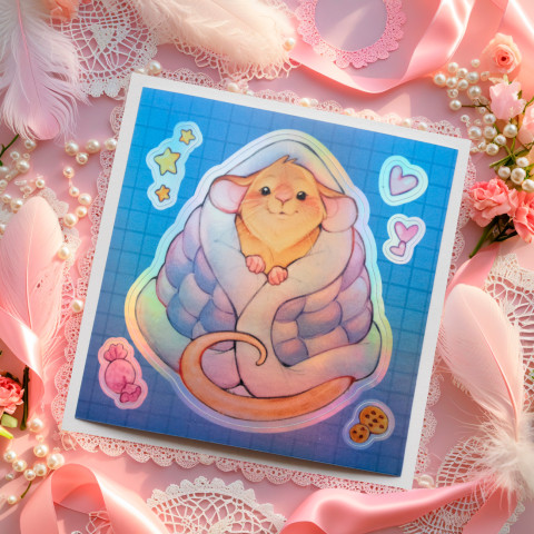 Стикер "Tiny Mouse" голография