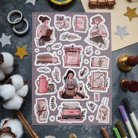 Стикерпак "Postcrossing & Books"